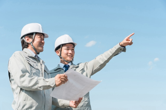 construction workers doing site survey
